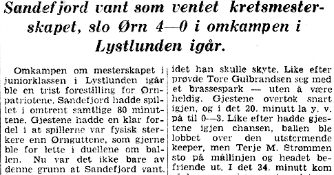 ordet brassespark i en notis i avisen Gjengangeren fra 1962