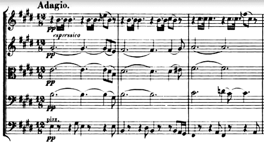 Schuberts strykekvintett (2. sats): pp