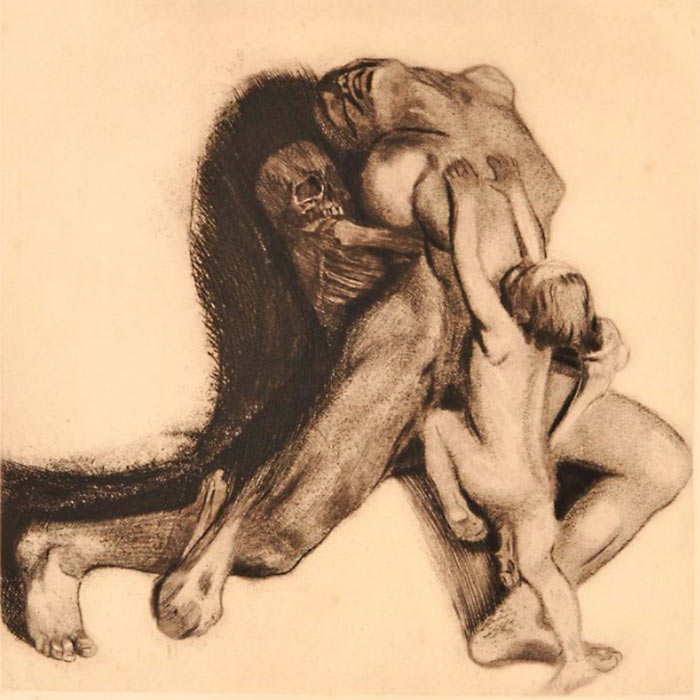 Käthe Kollwitz: Tod und Frau (1910)