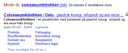 google-søk colosseumklinikken oslo