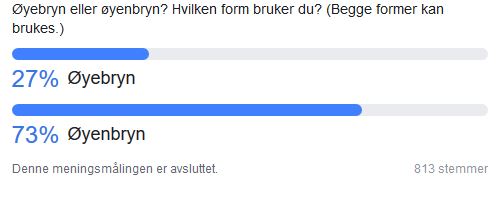 Meningsmåling: Øyebryn eller øyenbryn?