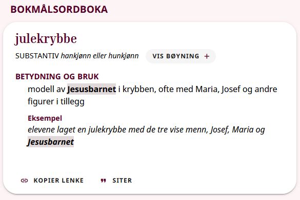 Jesusbarnet i ordboka