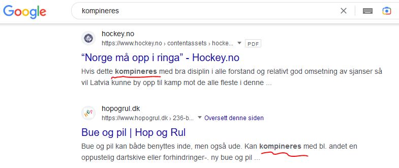 skrivefeil: kombinere, ikke kompinere